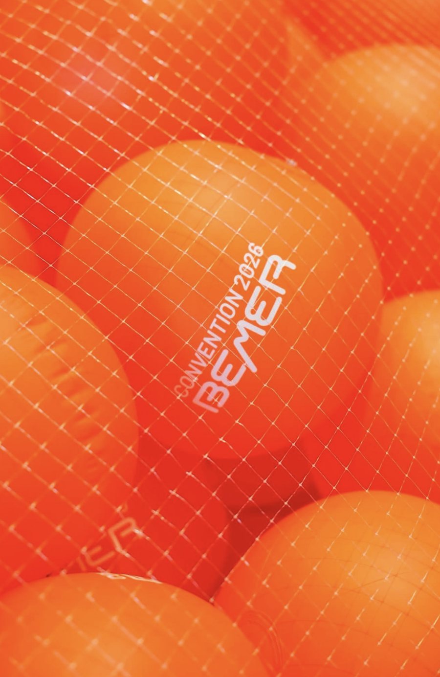 Orange BEMER Convention 2026 balloons